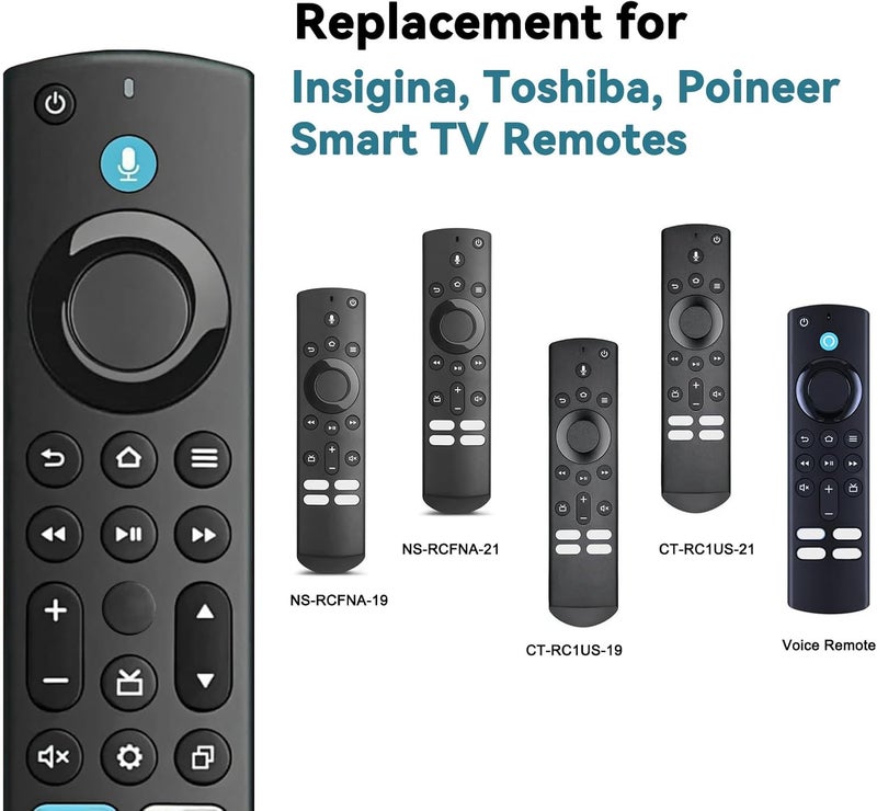 OROSAUR Replacement All Fire Smart TV Remote(Insignia, Toshiba, Onmi, Pioneer), Compatible for Fire Stick/Cube Remote(4K, 1st, 2nd, 3rd Gen, Life) with Voice - Image 2